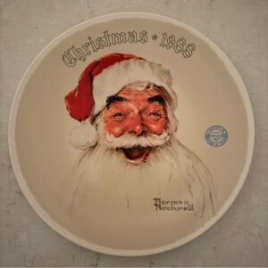 Norman Rockwell Christmas Collector Plate - Santa Claus - 1988